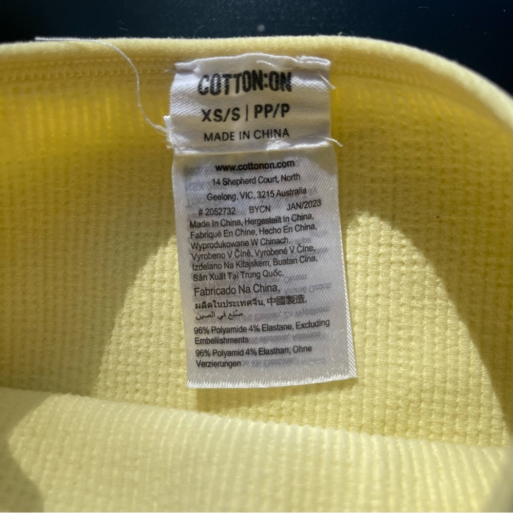Yellow Ribbed Crop Top - Picture 3 of 5